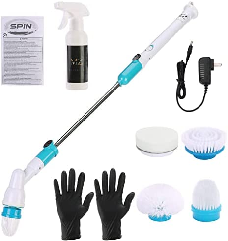 4-In1 Tile Tub Scrubber W/Long Handle Shower Floor Wall Baseboard Cleaning  Brush
